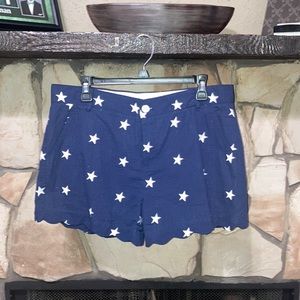Navy star print shorts size large nwt